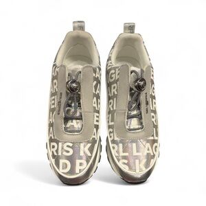 Karl Lagerfeld Silver and White Sneakers